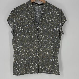Robert Kitchen green gray print top small